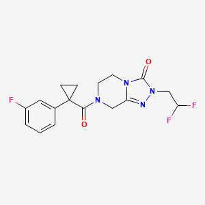 2-(2,2-difluoroethyl)-7-[1-(3-fluorophenyl)cyclopropanecarbonyl]-6,8-dihydro-5H-[1,2,4]triazolo[4,3-a]pyrazin-3-one