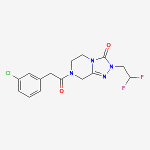 7-[2-(3-chlorophenyl)acetyl]-2-(2,2-difluoroethyl)-6,8-dihydro-5H-[1,2,4]triazolo[4,3-a]pyrazin-3-one