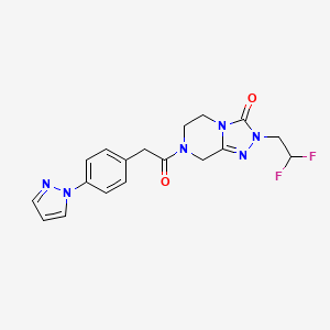 2-(2,2-difluoroethyl)-7-[2-(4-pyrazol-1-ylphenyl)acetyl]-6,8-dihydro-5H-[1,2,4]triazolo[4,3-a]pyrazin-3-one