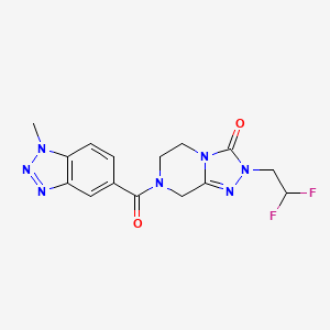 2-(2,2-difluoroethyl)-7-(1-methylbenzotriazole-5-carbonyl)-6,8-dihydro-5H-[1,2,4]triazolo[4,3-a]pyrazin-3-one