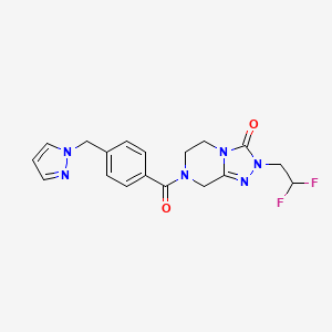 2-(2,2-difluoroethyl)-7-[4-(pyrazol-1-ylmethyl)benzoyl]-6,8-dihydro-5H-[1,2,4]triazolo[4,3-a]pyrazin-3-one