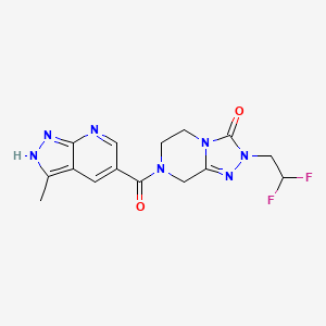 2-(2,2-difluoroethyl)-7-(3-methyl-2H-pyrazolo[3,4-b]pyridine-5-carbonyl)-6,8-dihydro-5H-[1,2,4]triazolo[4,3-a]pyrazin-3-one