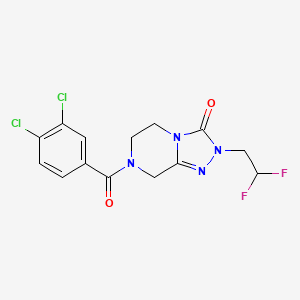 7-(3,4-dichlorobenzoyl)-2-(2,2-difluoroethyl)-6,8-dihydro-5H-[1,2,4]triazolo[4,3-a]pyrazin-3-one