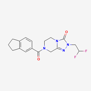 2-(2,2-difluoroethyl)-7-(2,3-dihydro-1H-indene-5-carbonyl)-6,8-dihydro-5H-[1,2,4]triazolo[4,3-a]pyrazin-3-one