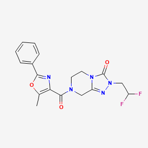 2-(2,2-difluoroethyl)-7-(5-methyl-2-phenyl-1,3-oxazole-4-carbonyl)-6,8-dihydro-5H-[1,2,4]triazolo[4,3-a]pyrazin-3-one