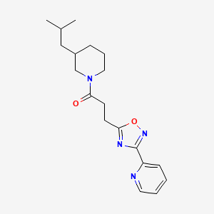 1-[3-(2-Methylpropyl)piperidin-1-yl]-3-(3-pyridin-2-yl-1,2,4-oxadiazol-5-yl)propan-1-one