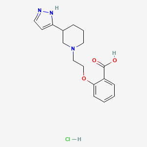 2-[2-[3-(1H-pyrazol-5-yl)piperidin-1-yl]ethoxy]benzoic acid;hydrochloride