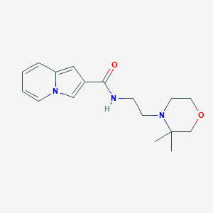 N-[2-(3,3-dimethylmorpholin-4-yl)ethyl]indolizine-2-carboxamide