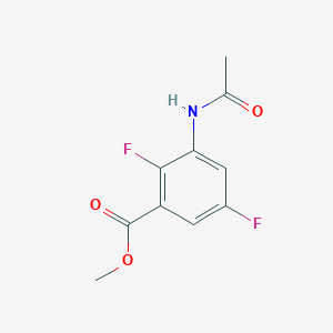 molecular formula C10H9F2NO3 B6939576 Methyl 3-acetamido-2,5-difluorobenzoate 