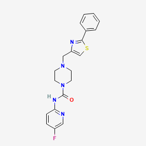 N-(5-fluoropyridin-2-yl)-4-[(2-phenyl-1,3-thiazol-4-yl)methyl]piperazine-1-carboxamide