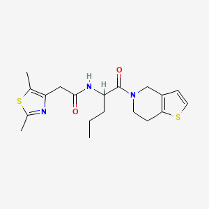 N-[1-(6,7-dihydro-4H-thieno[3,2-c]pyridin-5-yl)-1-oxopentan-2-yl]-2-(2,5-dimethyl-1,3-thiazol-4-yl)acetamide