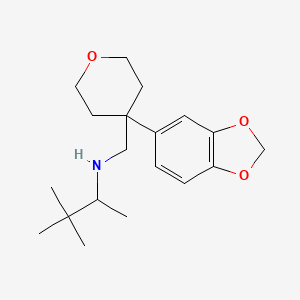 N-[[4-(1,3-benzodioxol-5-yl)oxan-4-yl]methyl]-3,3-dimethylbutan-2-amine