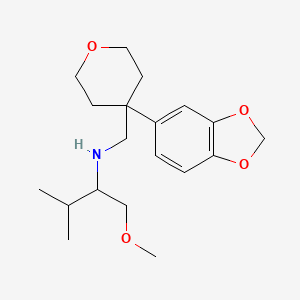 N-[[4-(1,3-benzodioxol-5-yl)oxan-4-yl]methyl]-1-methoxy-3-methylbutan-2-amine