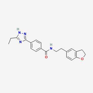 N-[2-(2,3-dihydro-1-benzofuran-5-yl)ethyl]-4-(5-ethyl-1H-1,2,4-triazol-3-yl)benzamide