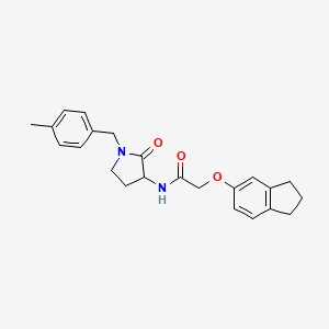 2-(2,3-dihydro-1H-inden-5-yloxy)-N-[1-[(4-methylphenyl)methyl]-2-oxopyrrolidin-3-yl]acetamide