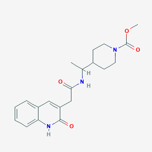 molecular formula C20H25N3O4 B6941563 methyl 4-[1-[[2-(2-oxo-1H-quinolin-3-yl)acetyl]amino]ethyl]piperidine-1-carboxylate 