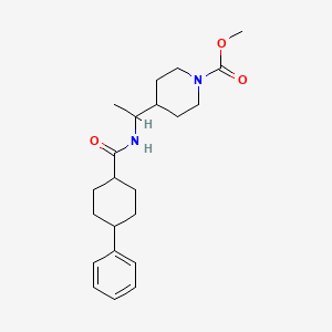 molecular formula C22H32N2O3 B6941582 Methyl 4-[1-[(4-phenylcyclohexanecarbonyl)amino]ethyl]piperidine-1-carboxylate 