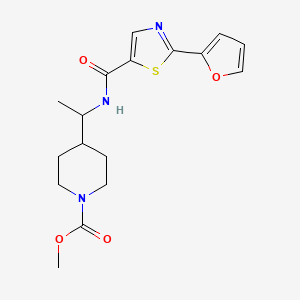 molecular formula C17H21N3O4S B6941602 Methyl 4-[1-[[2-(furan-2-yl)-1,3-thiazole-5-carbonyl]amino]ethyl]piperidine-1-carboxylate 