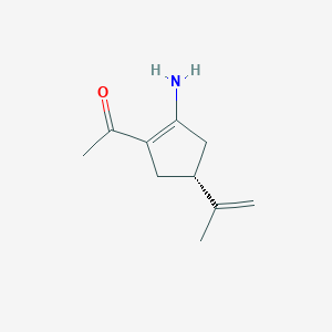 B069431 1-[(4R)-2-amino-4-prop-1-en-2-ylcyclopenten-1-yl]ethanone CAS No. 165173-38-6