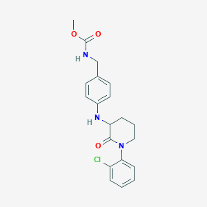 molecular formula C20H22ClN3O3 B6945498 methyl N-[[4-[[1-(2-chlorophenyl)-2-oxopiperidin-3-yl]amino]phenyl]methyl]carbamate 