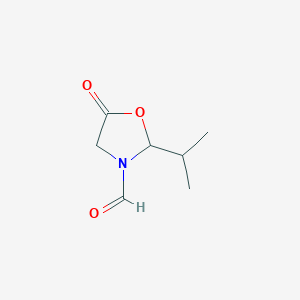 molecular formula C7H11NO3 B069460 2-Isopropyl-5-oxooxazolidine-3-carbaldehyde CAS No. 177963-76-7