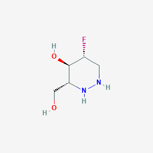molecular formula C5H11FN2O2 B069464 (3R,4R,5R)-5-fluoro-3-(hydroxymethyl)diazinan-4-ol CAS No. 194040-35-2