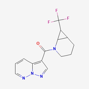 molecular formula C14H13F3N4O B6947053 Pyrazolo[1,5-b]pyridazin-3-yl-[7-(trifluoromethyl)-2-azabicyclo[4.1.0]heptan-2-yl]methanone 