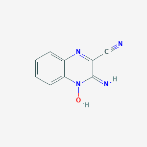 molecular formula C9H6N4O B069491 3-Aminoquinoxaline-2-carbonitrile 4-oxide CAS No. 160314-96-5