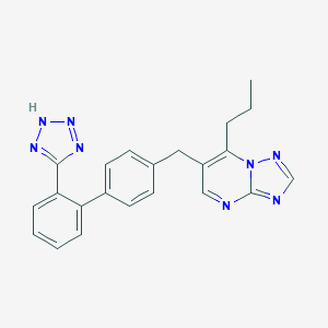 molecular formula C22H20N8 B069499 (1,2,4)Triazolo(1,5-a)pyrimidine, 7-propyl-6-((2'-(1H-tetrazol-5-yl)(1,1'-biphenyl)-4-yl)methyl)- CAS No. 168152-92-9