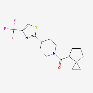 molecular formula C17H21F3N2OS B6950751 Spiro[2.4]heptan-7-yl-[4-[4-(trifluoromethyl)-1,3-thiazol-2-yl]piperidin-1-yl]methanone 