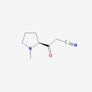 molecular formula C8H12N2O B069510 3-[(2S)-1-methylpyrrolidin-2-yl]-3-oxopropanenitrile CAS No. 163849-09-0