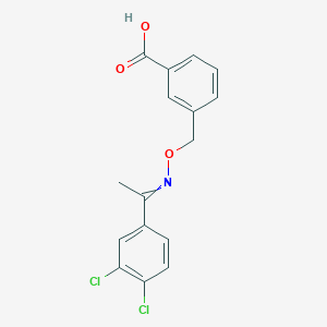 molecular formula C16H13Cl2NO3 B069517 3-[(([1-(3,4-Dichlorophenyl)ethylidene]amino)oxy)methyl]benzoic acid CAS No. 175203-32-4