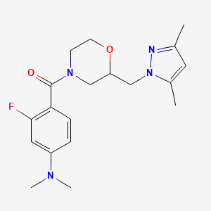 [4-(Dimethylamino)-2-fluorophenyl]-[2-[(3,5-dimethylpyrazol-1-yl)methyl]morpholin-4-yl]methanone