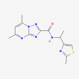 5,7-dimethyl-N-[1-(2-methyl-1,3-thiazol-4-yl)ethyl]-[1,2,4]triazolo[1,5-a]pyrimidine-2-carboxamide