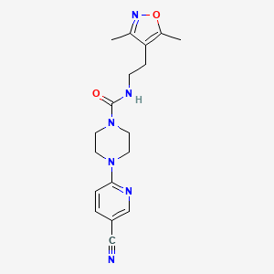 4-(5-cyanopyridin-2-yl)-N-[2-(3,5-dimethyl-1,2-oxazol-4-yl)ethyl]piperazine-1-carboxamide