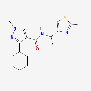 3-cyclohexyl-1-methyl-N-[1-(2-methyl-1,3-thiazol-4-yl)ethyl]pyrazole-4-carboxamide