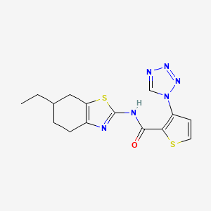 N-(6-ethyl-4,5,6,7-tetrahydro-1,3-benzothiazol-2-yl)-3-(tetrazol-1-yl)thiophene-2-carboxamide