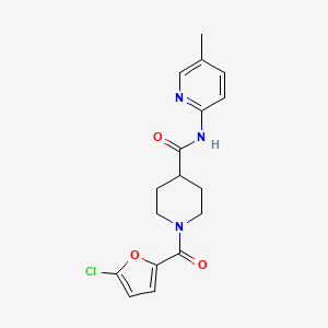 1-(5-chlorofuran-2-carbonyl)-N-(5-methylpyridin-2-yl)piperidine-4-carboxamide