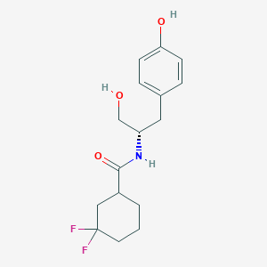 3,3-difluoro-N-[(2S)-1-hydroxy-3-(4-hydroxyphenyl)propan-2-yl]cyclohexane-1-carboxamide