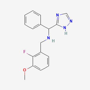 N-[(2-fluoro-3-methoxyphenyl)methyl]-1-phenyl-1-(1H-1,2,4-triazol-5-yl)methanamine