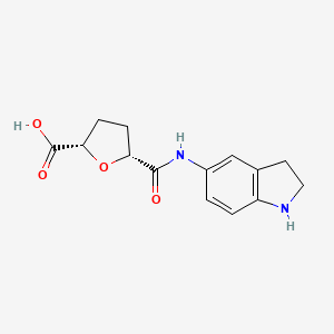 (2S,5R)-5-(2,3-dihydro-1H-indol-5-ylcarbamoyl)oxolane-2-carboxylic acid