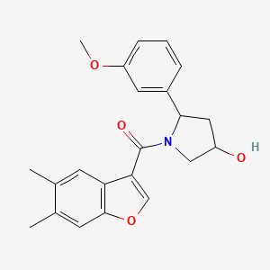 (5,6-Dimethyl-1-benzofuran-3-yl)-[4-hydroxy-2-(3-methoxyphenyl)pyrrolidin-1-yl]methanone