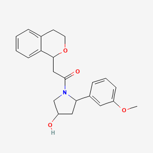 2-(3,4-dihydro-1H-isochromen-1-yl)-1-[4-hydroxy-2-(3-methoxyphenyl)pyrrolidin-1-yl]ethanone