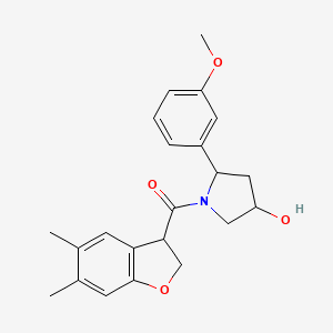 (5,6-Dimethyl-2,3-dihydro-1-benzofuran-3-yl)-[4-hydroxy-2-(3-methoxyphenyl)pyrrolidin-1-yl]methanone