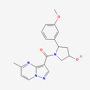 [4-Hydroxy-2-(3-methoxyphenyl)pyrrolidin-1-yl]-(5-methylpyrazolo[1,5-a]pyrimidin-3-yl)methanone