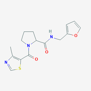 N-(furan-2-ylmethyl)-1-(4-methyl-1,3-thiazole-5-carbonyl)pyrrolidine-2-carboxamide