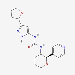 1-[2-methyl-5-(oxolan-2-yl)pyrazol-3-yl]-3-[(2R,3S)-2-pyridin-4-yloxan-3-yl]urea