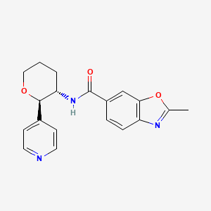 2-methyl-N-[(2R,3S)-2-pyridin-4-yloxan-3-yl]-1,3-benzoxazole-6-carboxamide