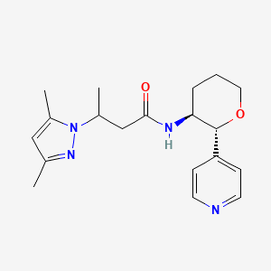 3-(3,5-dimethylpyrazol-1-yl)-N-[(2R,3S)-2-pyridin-4-yloxan-3-yl]butanamide