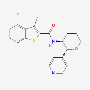 4-fluoro-3-methyl-N-[(2R,3S)-2-pyridin-4-yloxan-3-yl]-1-benzothiophene-2-carboxamide